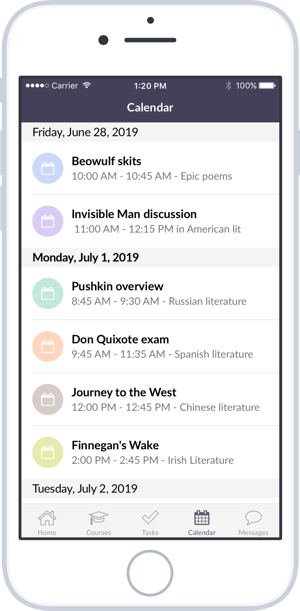 itslearning-Mobil-App-Lehrer-Kalender